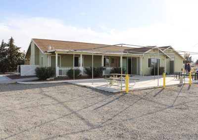 A view of the patio at High Desert Hall, High Desert Hall, Hesperia, CA.