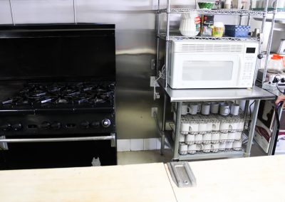 A view of the stove and kitchen equipment, High Desert Hall, Hesperia, CA.