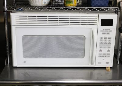 A view of the kitchen microwave, High Desert Hall, Hesperia, CA.