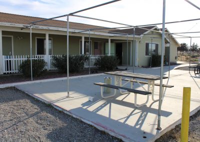 A complete view of the patio at High Desert Hall, High Desert Hall, Hesperia, CA.