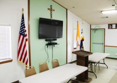 An angled view of the front of the main room, High Desert Hall, Hesperia, CA.